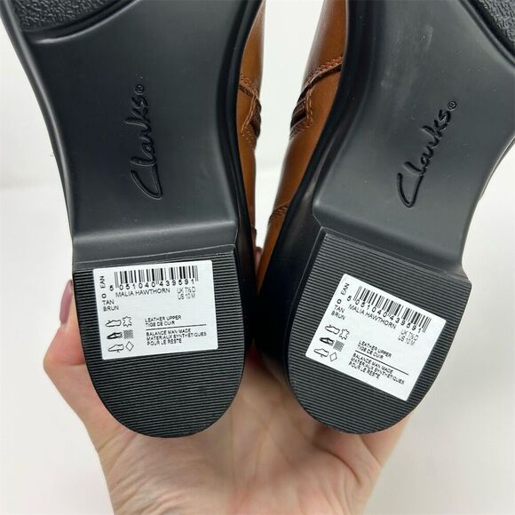 Clarks Women's Malia Hawthorn Brown Leather Ankle Booties Size 10 - Picture 10 of 13